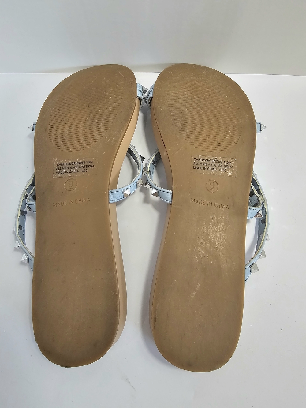 Madden Girl Candy-S Studded Strappy Slide Sandals - Light Blue - Women's Size 9 - Picture 4 of 4